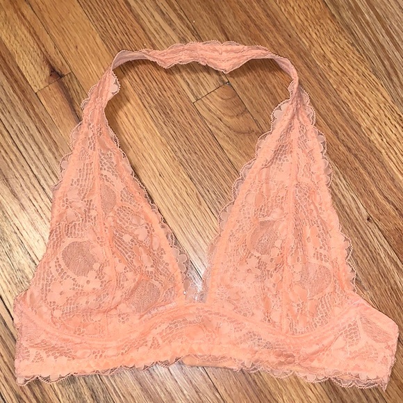 Free People Orange Galloon Lace Halter Bra - Picture 2 of 3
